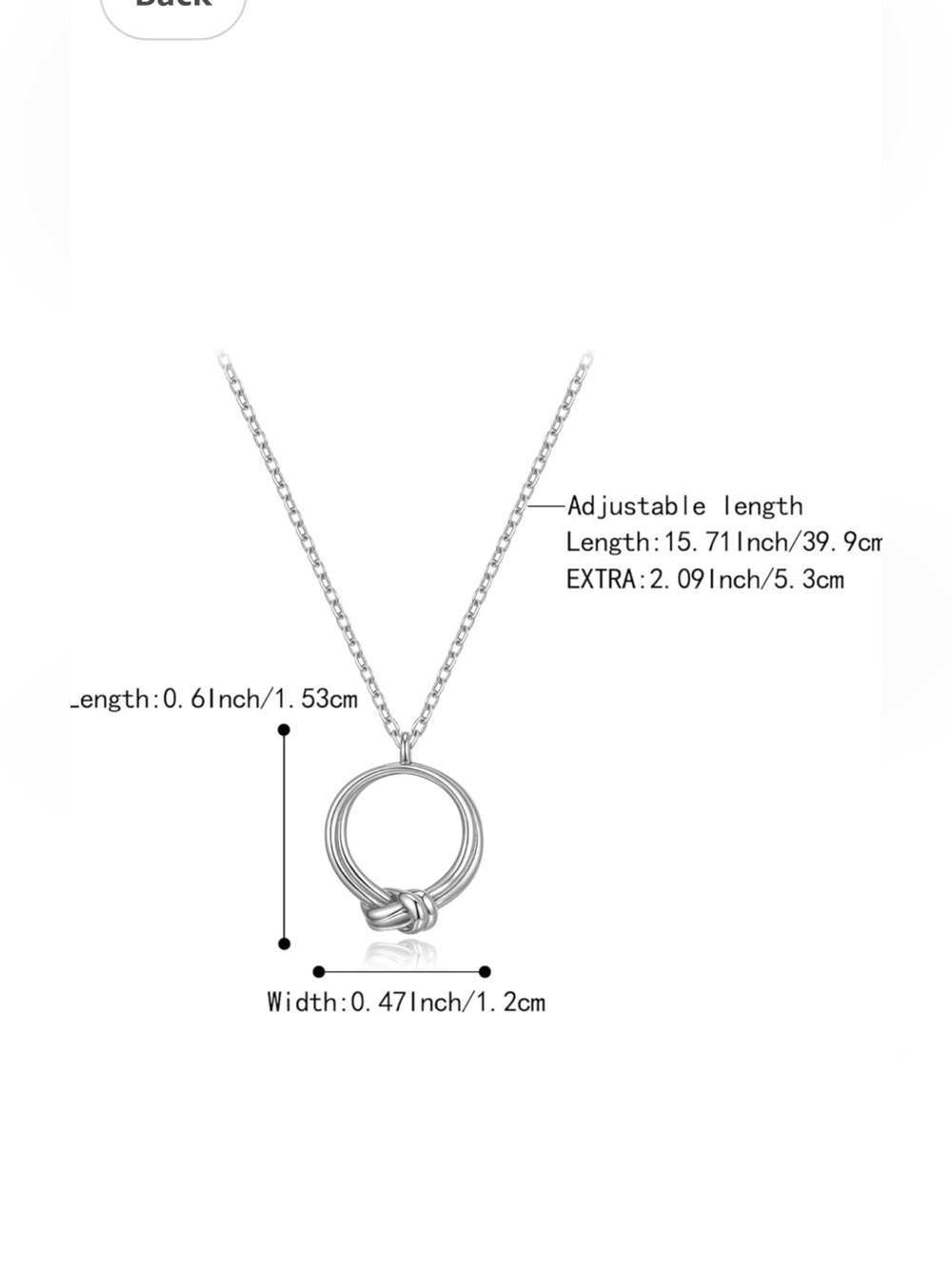 Sterling Silver Knot Circle Pendant Necklace - gold